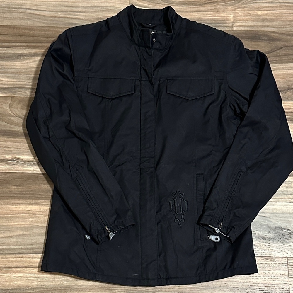 Harley Davidson Genuine Woman’s Nylon Jacket Size XS Black Lined